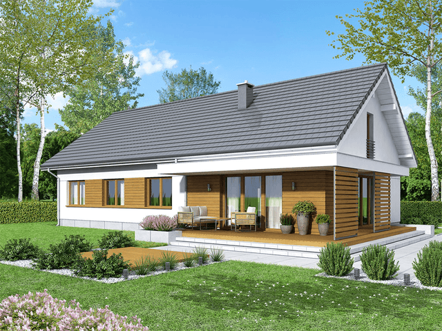 wizualizacja domu jednorodzinnego Bianco modern