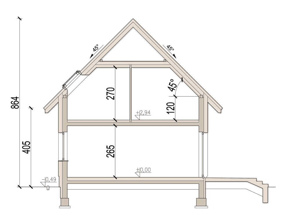 przekrój domu jednorodzinnego Bounty