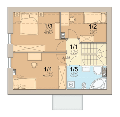 rzut poddasza domu jednorodzinnego Bounty