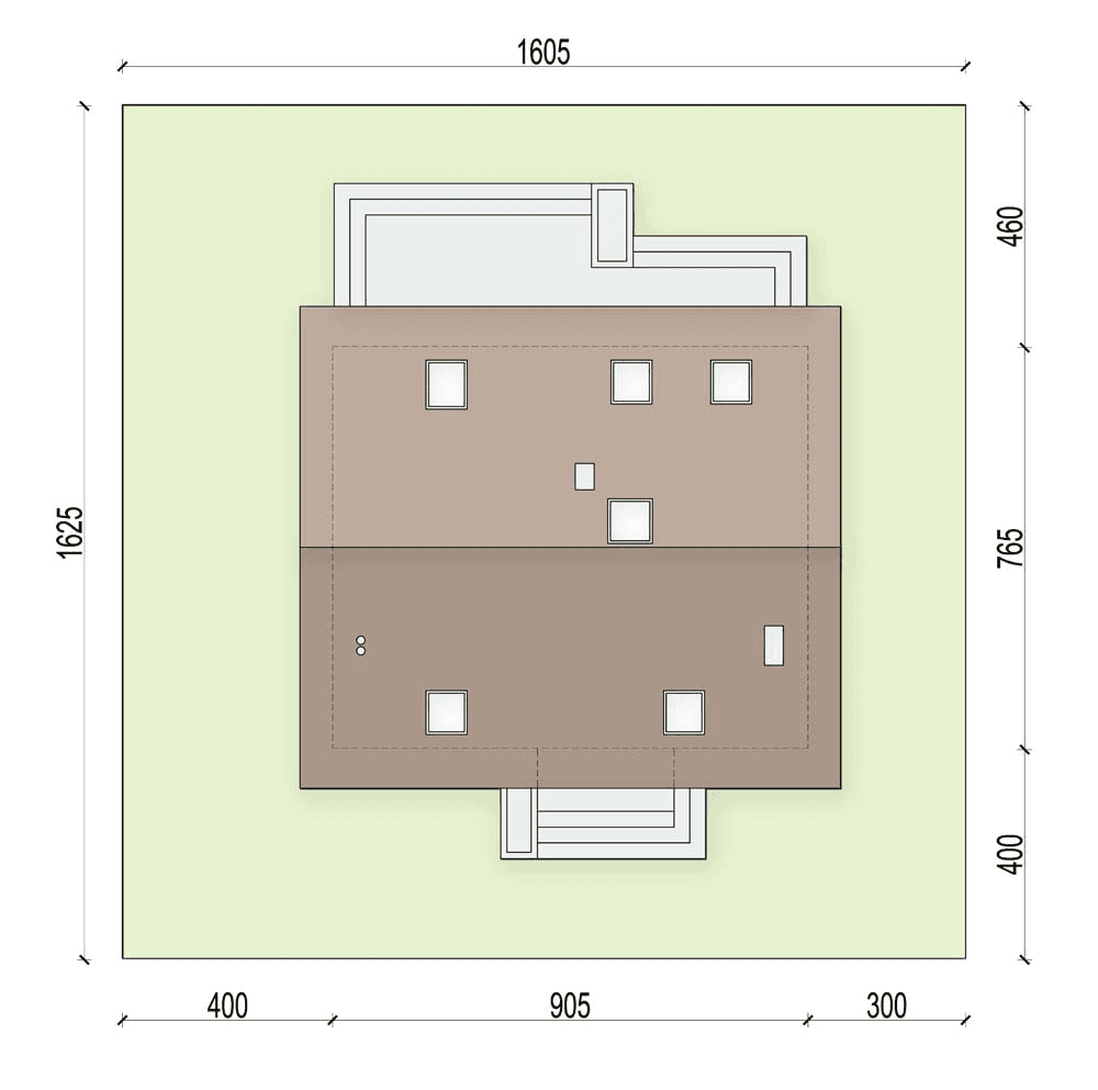 rzut usytuowania domu jednorodzinnego Bounty