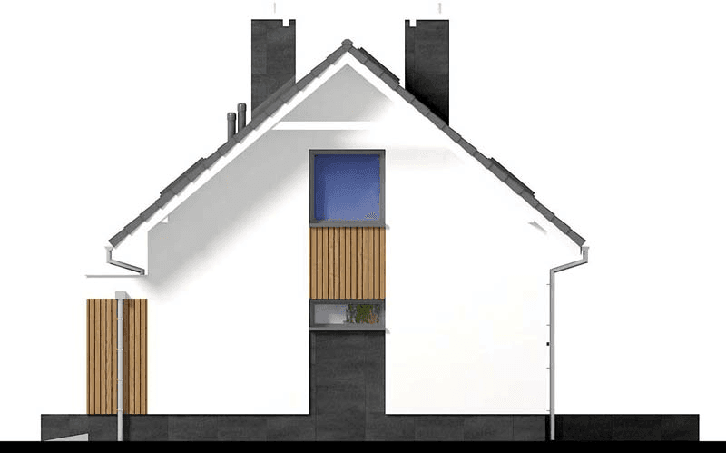 Elewacja prawa domu jednorodzinnego Bueno 2