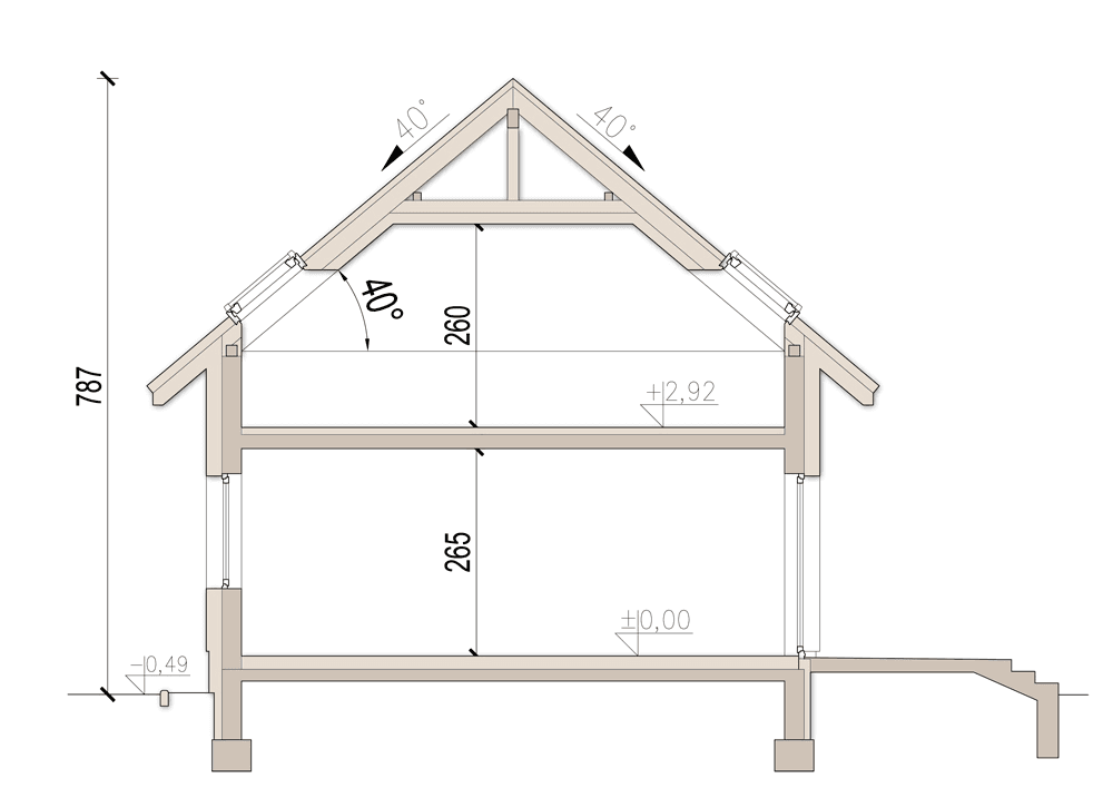 Przekrój domu jednorodzinnego Bueno 2