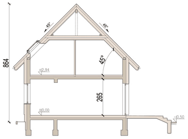 Przekrój domu jednorodzinnego Bueno 3