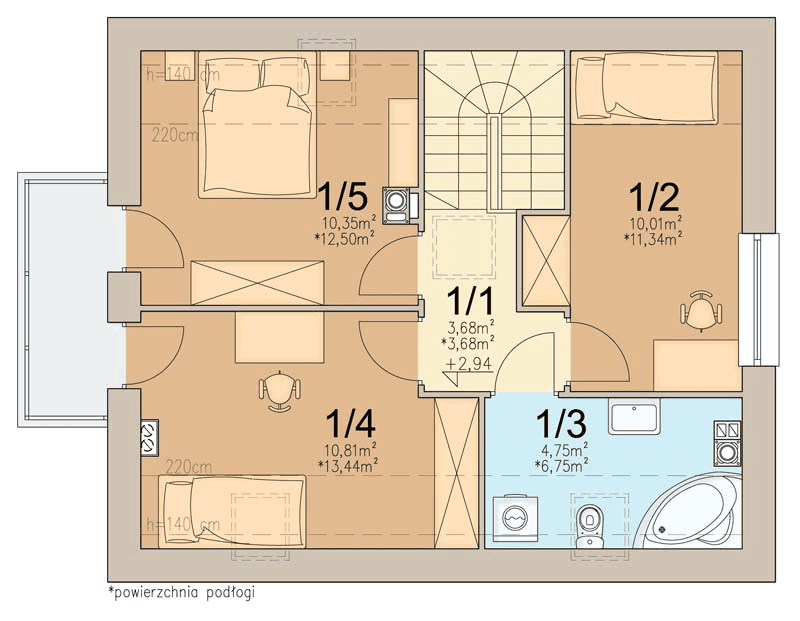 Rzut poddasza domu jednorodzinnego Bueno 3