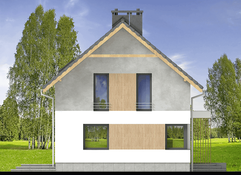 Elewacja prawa domu jednorodzinnego Chili