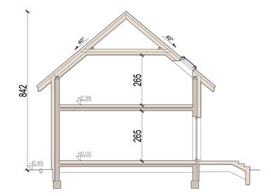 Przekrój domu jednorodzinnego Chili
