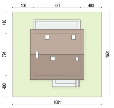 Rzut usytuowania domu jednorodzinnego Chili na działce