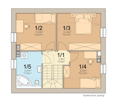 Rzut poddasza domu jednorodzinnego Chili