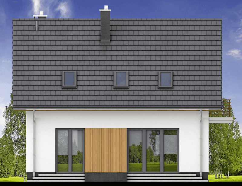 Elewacja tylna domu jednorodzinnego Comodo