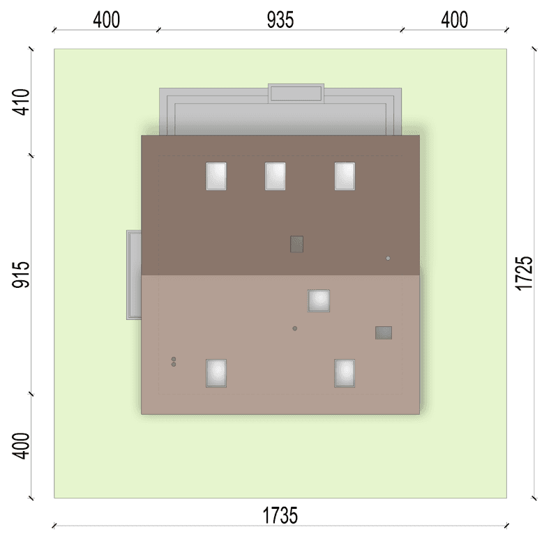 Rzut usytuowania domu jednorodzinnego Comodo na działce