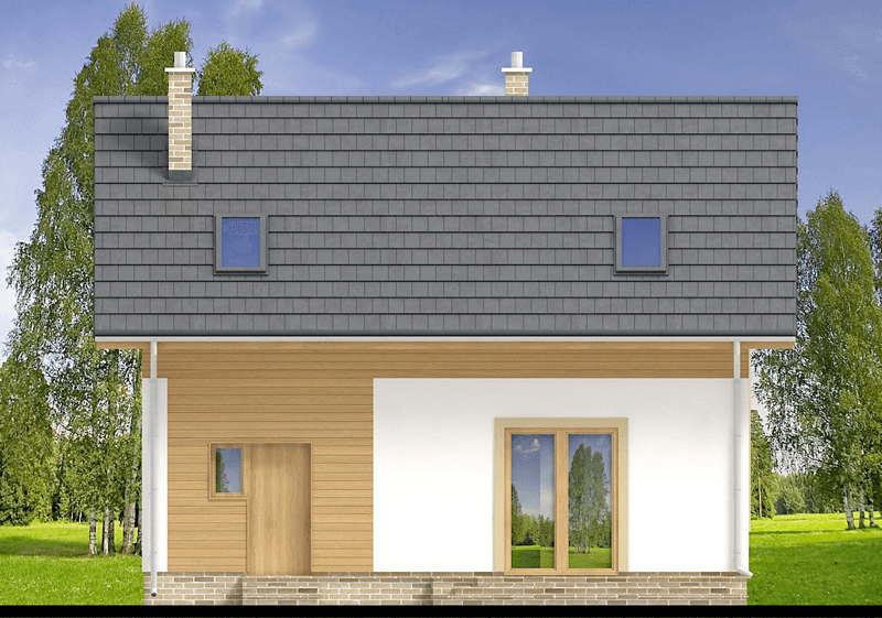 elewacja tylna domu jednorodzinnego Cynamon