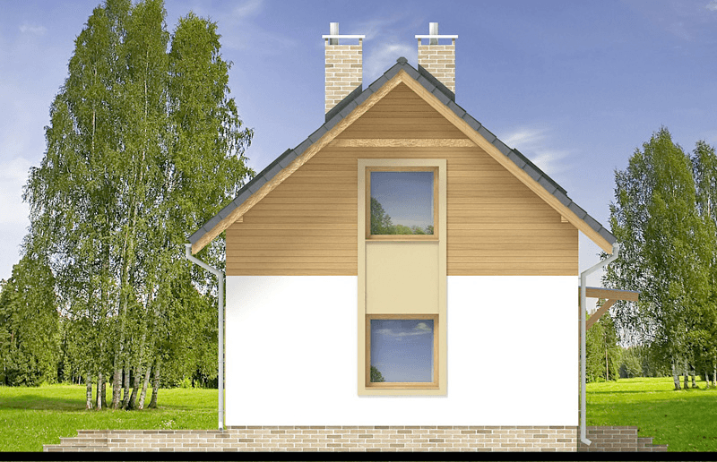 elewacja lewa domu jednorodzinnego Cynamon