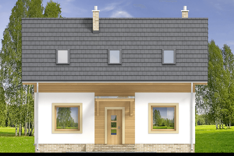 elewacja frontowa domu jednorodzinnego Cynamon