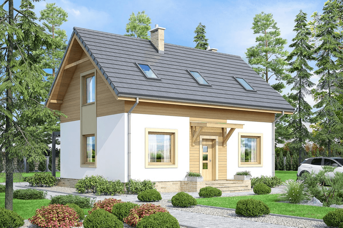 Wizualizacja domu jednorodzinnego Cynamon