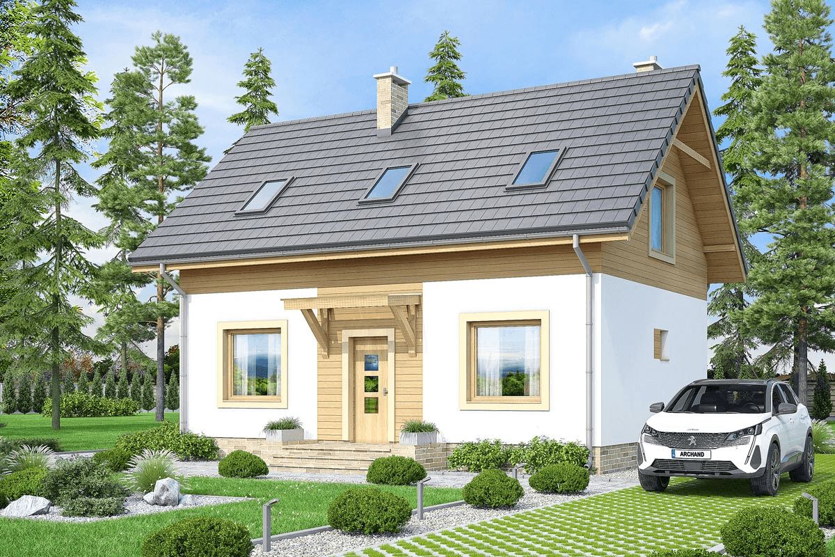 Wizualizacja domu jednorodzinnego Cynamon