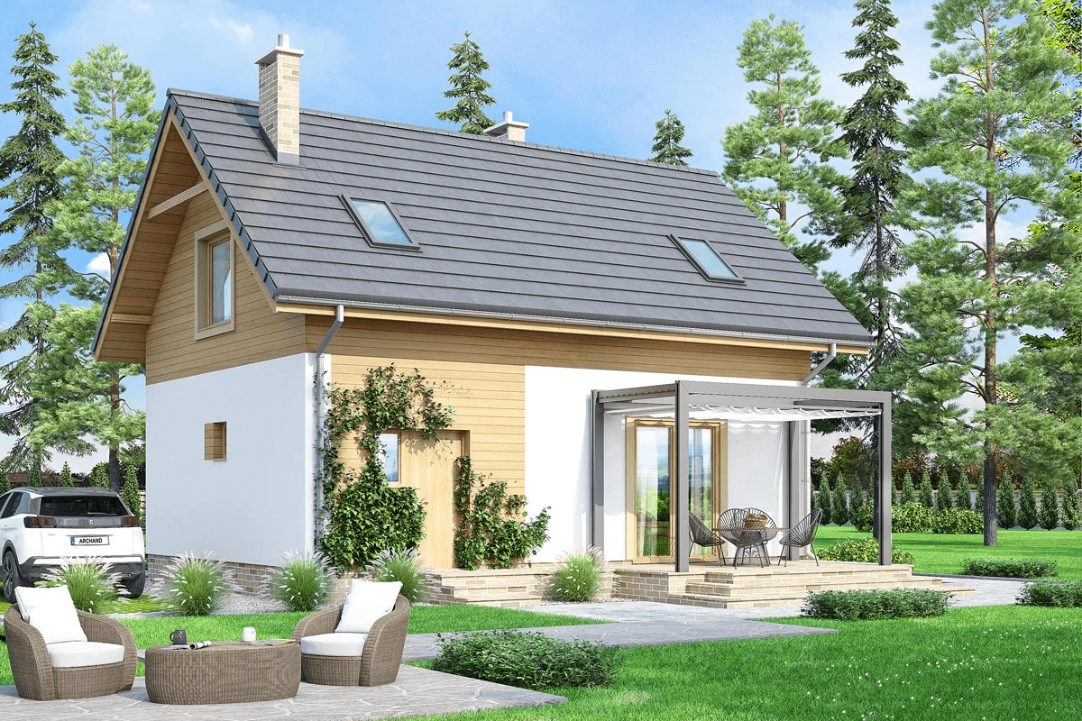 Wizualizacja domu jednorodzinnego Cynamon