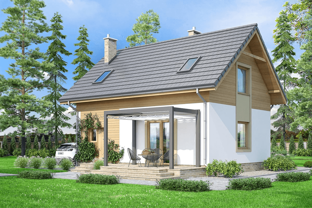 Wizualizacja domu jednorodzinnego Cynamon