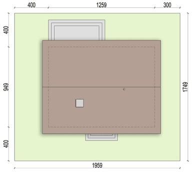 Rzut usytuowania domu jednorodzinnego Daktyl na działce