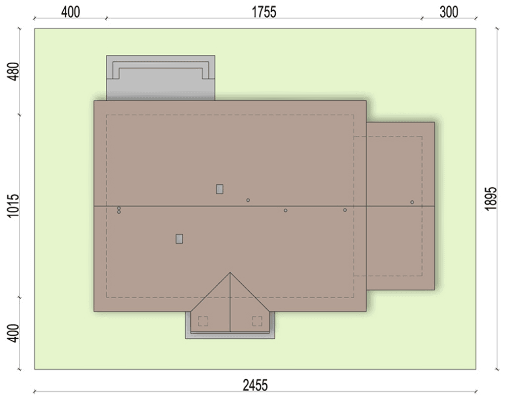 rzut usytuowania domu jednorodzinnego Daktyl 3