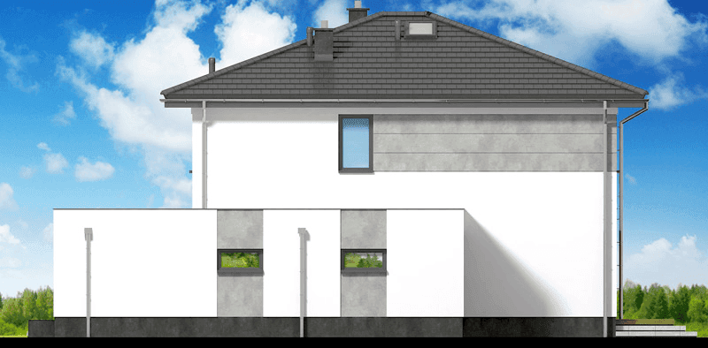 Elewacja prawa domu jednorodzinnego Fresco 2