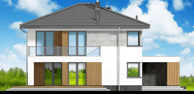 Elewacja lewa domu jednorodzinnego Fresco 2