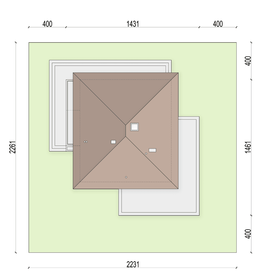 Rzut usytuowania domu jednorodzinnego Fresco 2 na działce