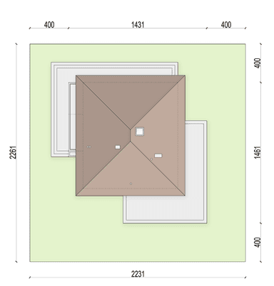 Rzut usytuowania domu jednorodzinnego Fresco 2 na działce