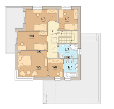 Rzut piętra domu jednorodzinnego Fresco 2