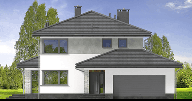 Elewacja frontowa domu jednorodzinnego Fresco 3