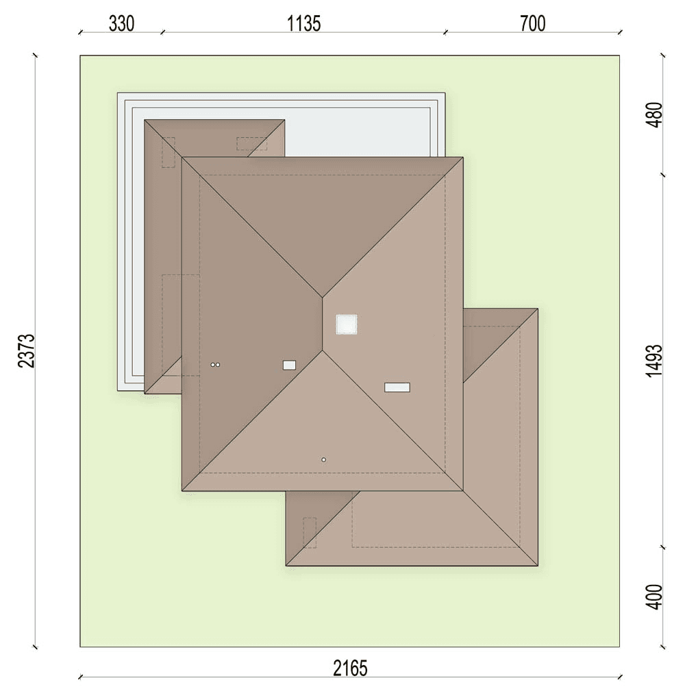 Rzut usytuowania domu jednorodzinnego Fresco 3 na działce