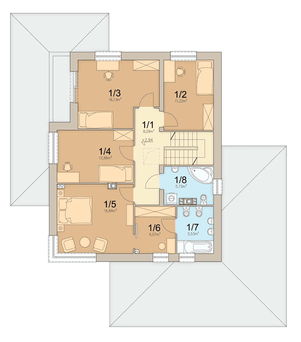 Rzut poddasza domu jednorodzinnego Fresco 3