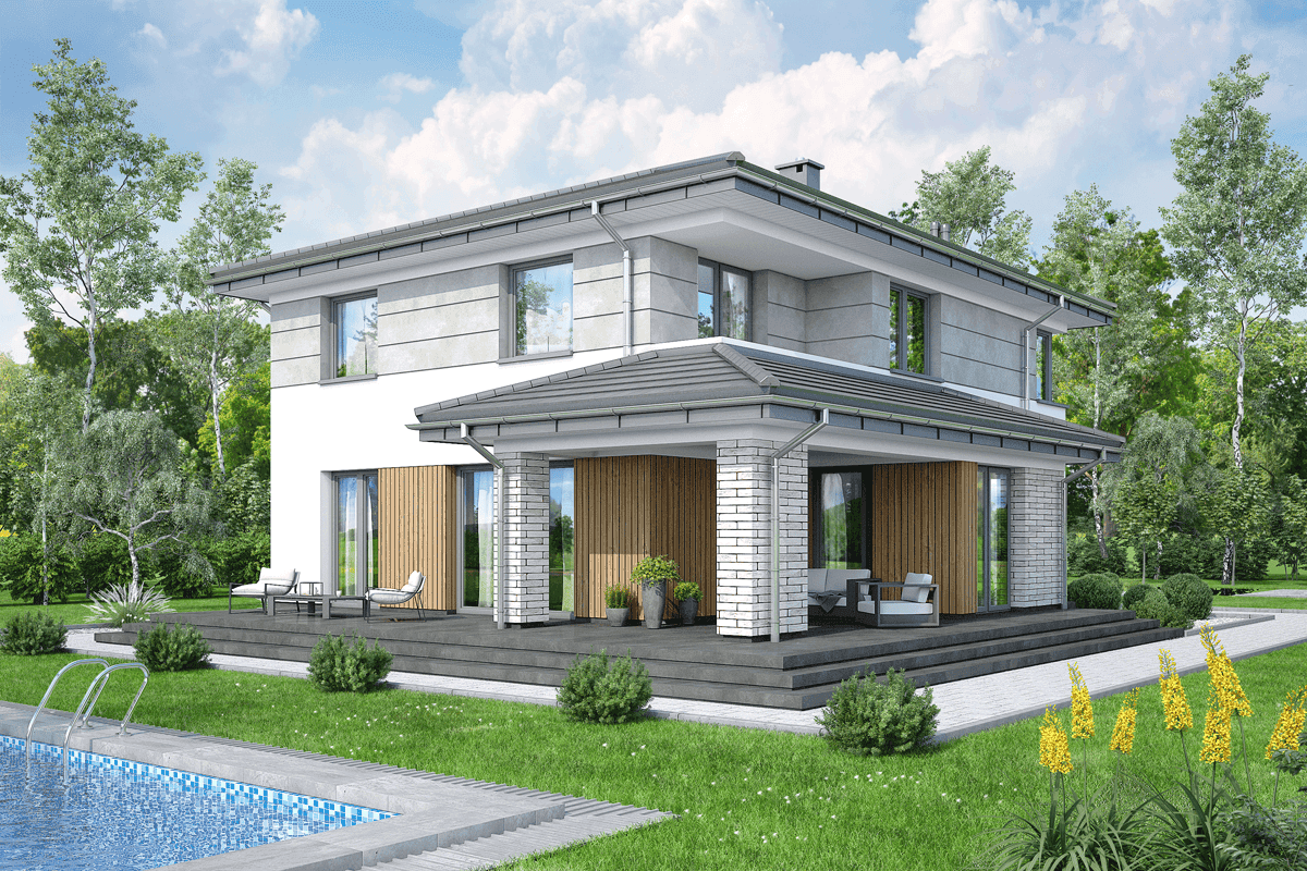 Wizualizacja domu jednorodzinnego Fresco 3