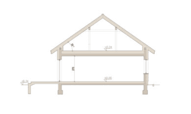 przekrój domu jednorodzinnego Grappa