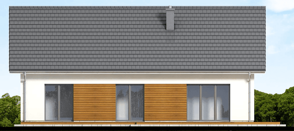 elewacja tylna domu jednorodzinnego Grappa