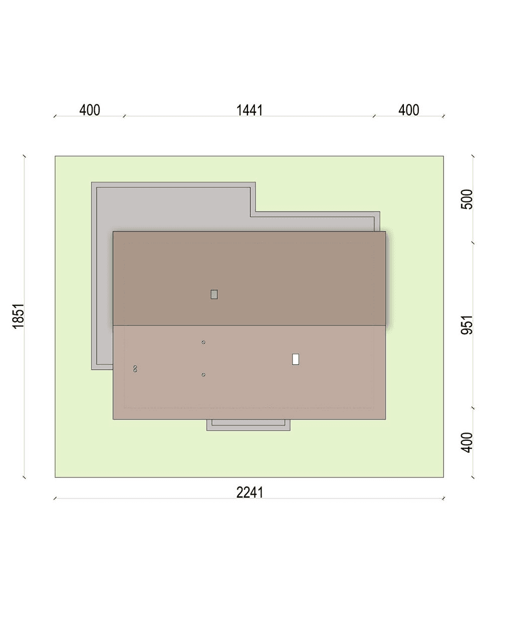 rzut usytuowania domu jednorodzinnego Grappa
