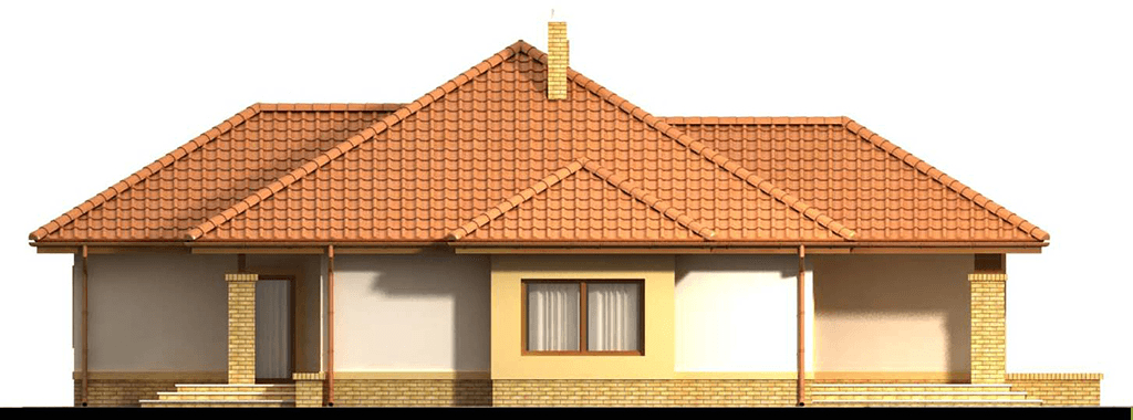 elewacja prawa domu jednorodzinnego Imbir