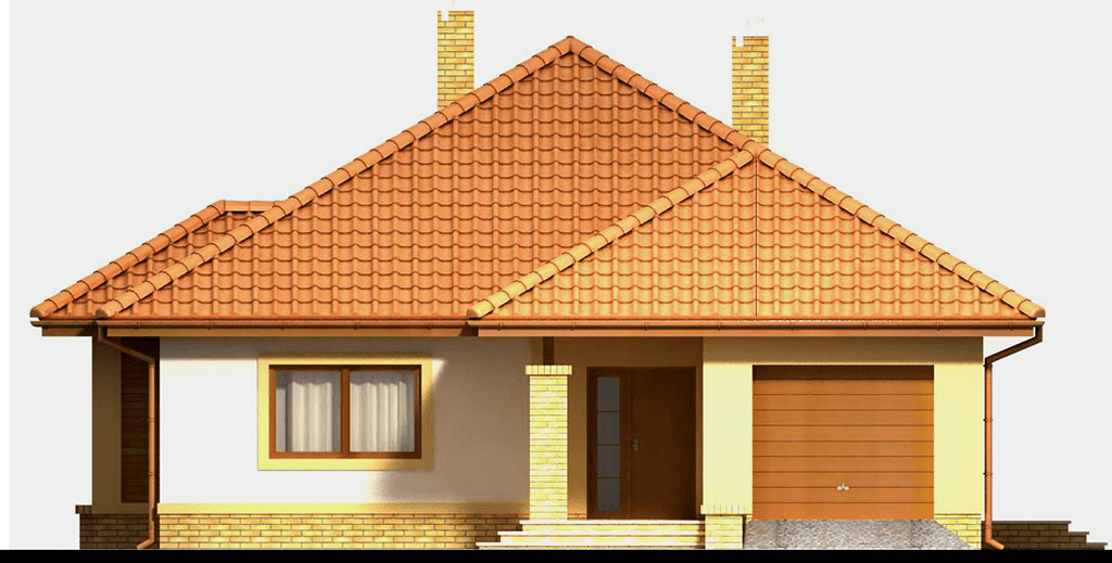 elewacja frontowa domu jednorodzinnego Imbir