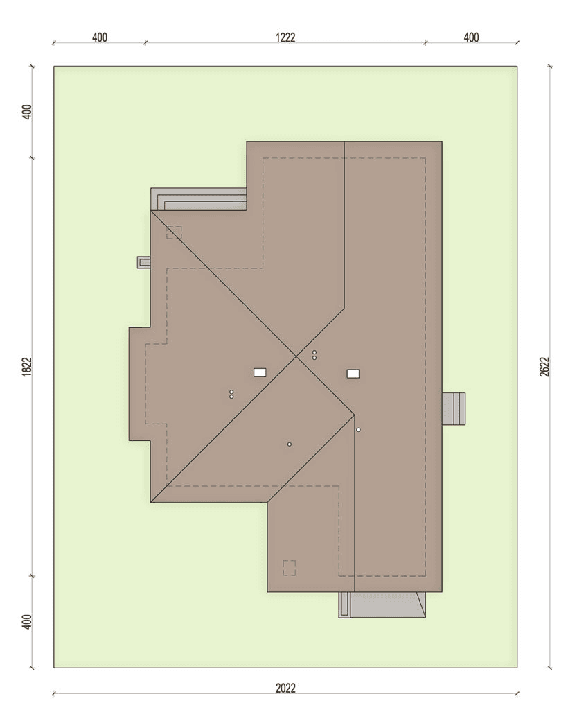rzut usytuowania domu jednorodzinnego CyImbir