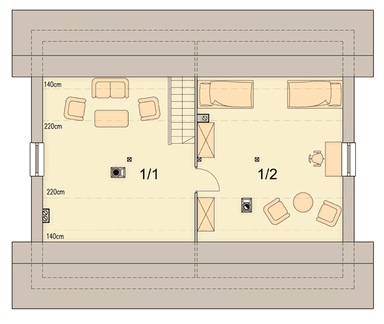 Rzut poddasza domu jednorodzinnego Irys