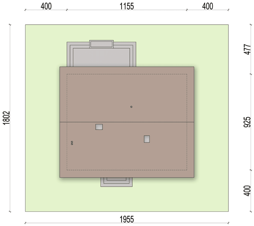 Rzut usytuowania domu jednorodzinnego Irys na działce