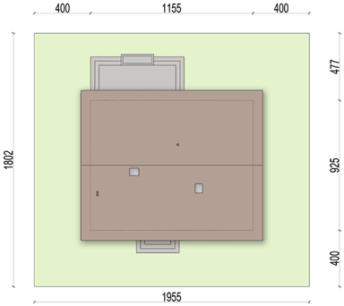 Rzut usytuowania domu jednorodzinnego Irys na działce