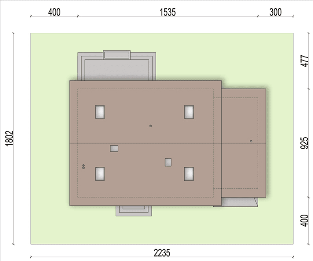 rzut usytuowania domu jednorodzinnego Irys G1