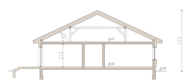 Przekrój domu jednorodzinnego Kalwados 2