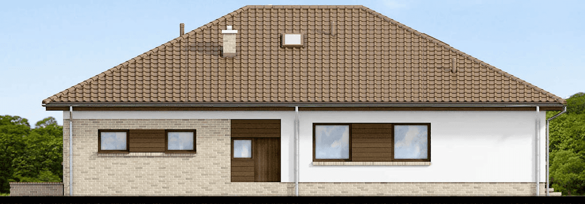 Elewacja tylna domu jednorodzinnego Kawlados 2