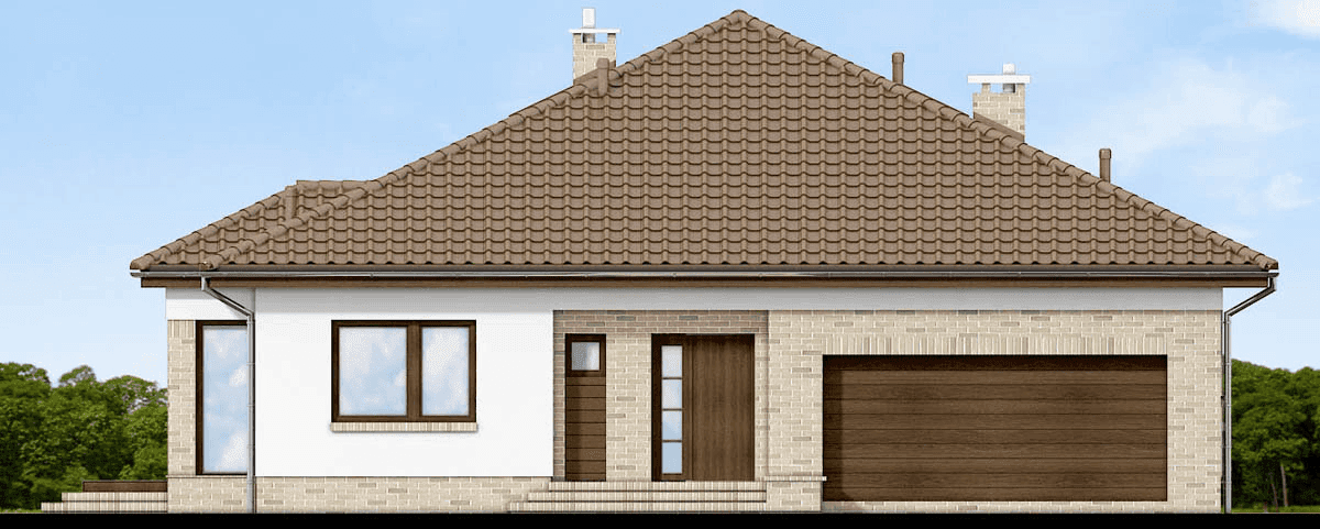 Elewacja frontowa domu jednorodzinnego Kalwados 2