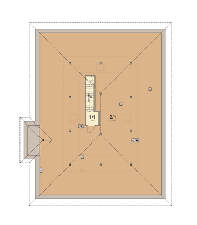 Rzut strychu domu jednorodzinnego Kawlados 2