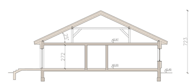 Przekrój domu jednorodzinnego Kalwados
