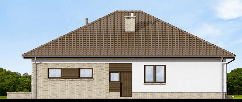 Elewacja tylna domu jednorodzinnego Kalwados