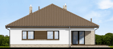 Elewacja prawa domu jednorodzinnego Kalwados