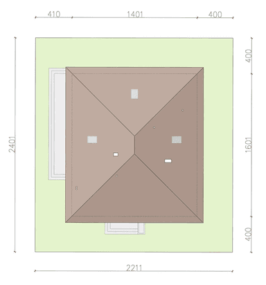 Rzut usytuowania domu jednorodzinnego Kalwados na działce